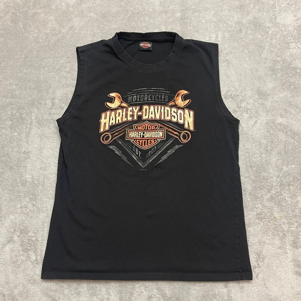 Harley Davidson muscle shirt Black Dothan Alabama Size XL
